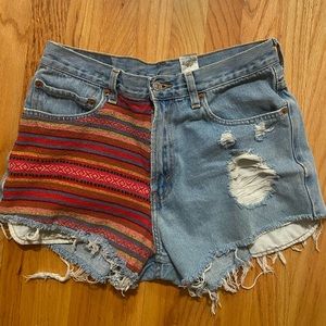 Handstitched in Thailand Levi denim shorts